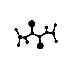 An illustration featuring a black ammonia molecule silhouette set against a clean white background depicting an NH3 structure with nitrogen bonded to three hydrogen atoms.