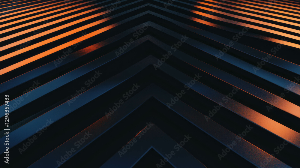 Poster Abstract diagonal lines with gradient shadows for modern design and decoration