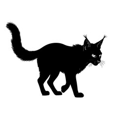 An illustration featuring a black lynx silhouette set against a clean white background showing a lynx with detailed ears and tail, symbolizing agility and stealth.