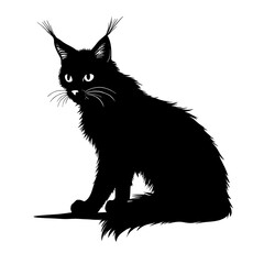 An illustration featuring a black lynx silhouette set against a clean white background showing a lynx with detailed ears and tail, symbolizing agility and stealth.