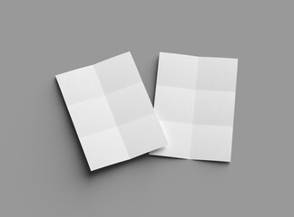 3d rendered image of a A4 sheet with square bends isolated on a transparent background