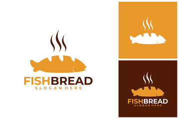 Bread fish seafood cookies wheat sea river shop logo design