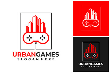 Urban Game console city logo design
