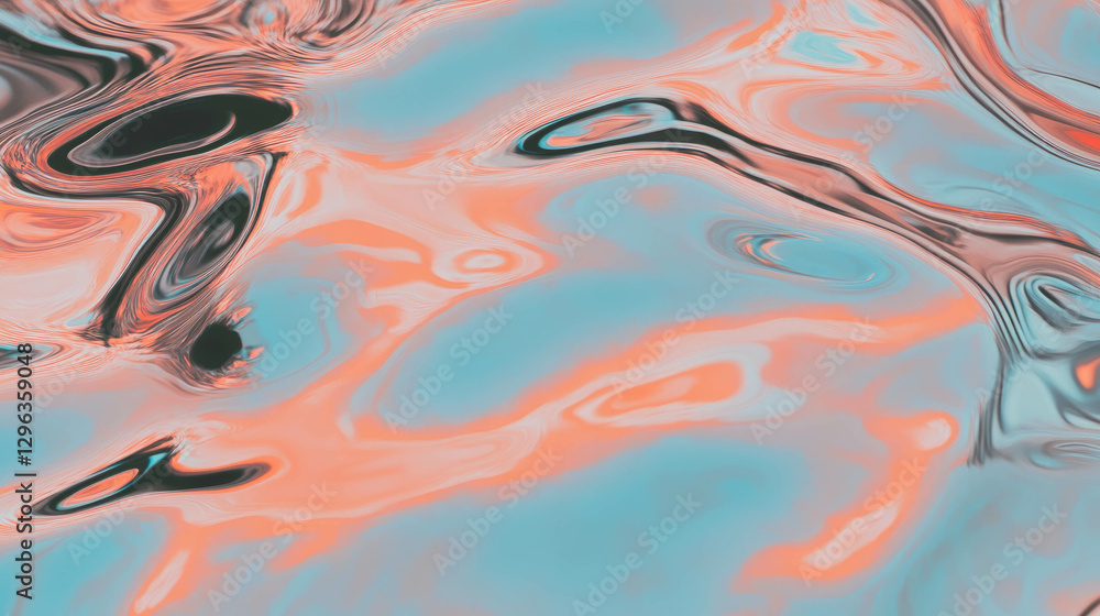 Poster Abstract background of distorted reflections in puddles