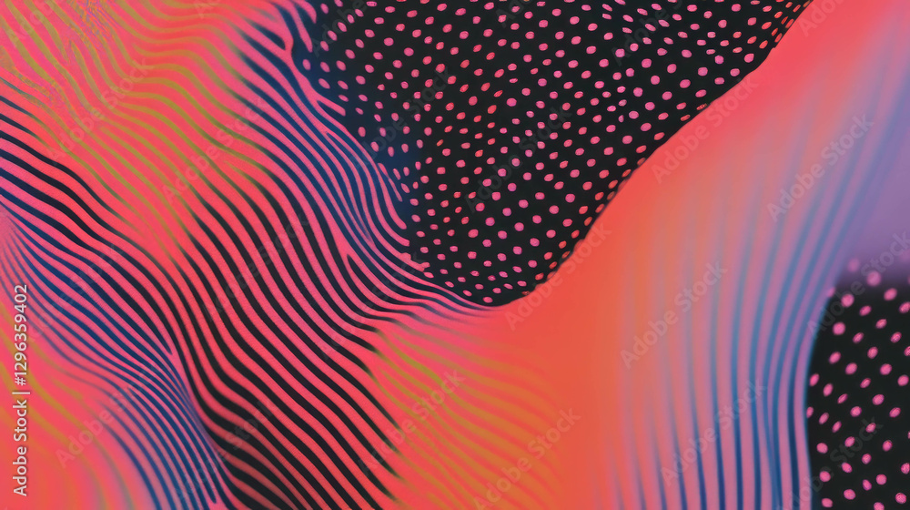 Poster Vibrant abstract background with dotted and dashed lines
