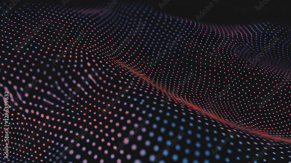 Poster Abstract dynamic dot pattern background with varied sizes for digital design