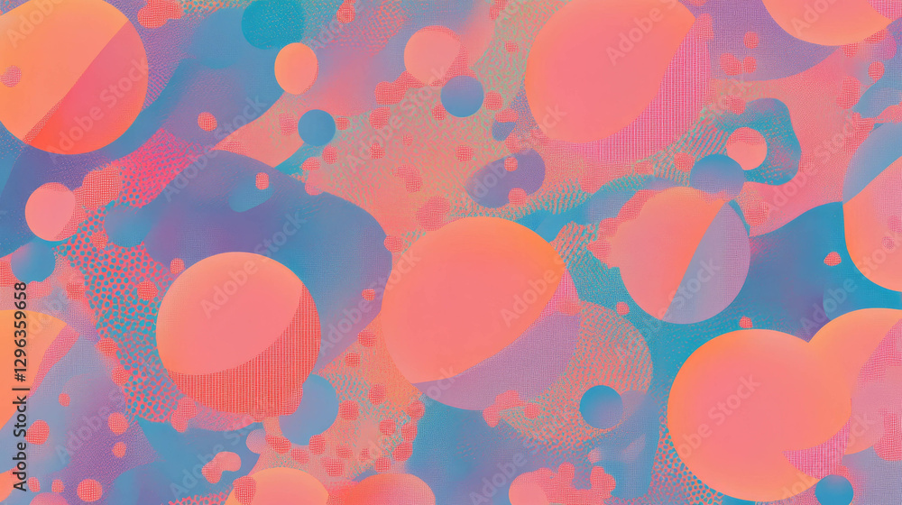 Poster colorful abstract background with dotted lines and varied dot sizes for design