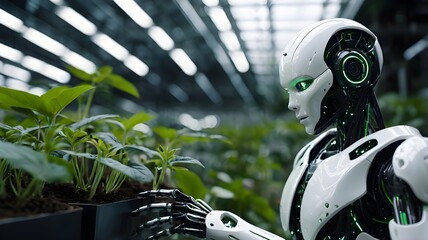 AI Robot Farming in a Futuristic Greenhouse &ndash; Smart Agriculture