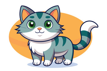 Obraz premium kawaii cute cat cartoon characters vector isolated illustration