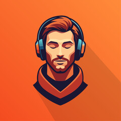 Stylish Minimalist Musician Avatar Vector Illustration | Fully Editable