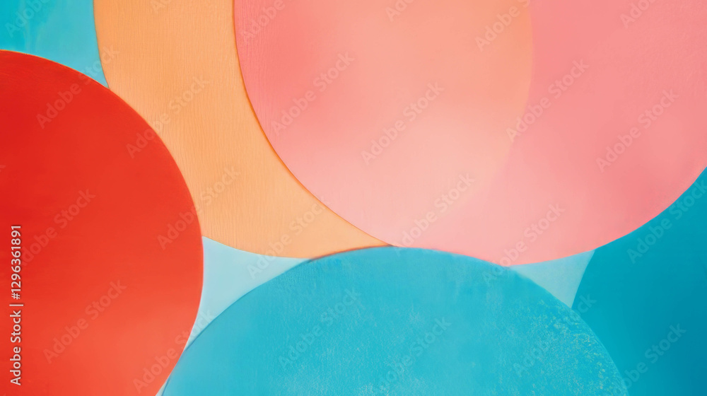 Poster vibrant abstract background with colorful felt cutout geometric shapes for design