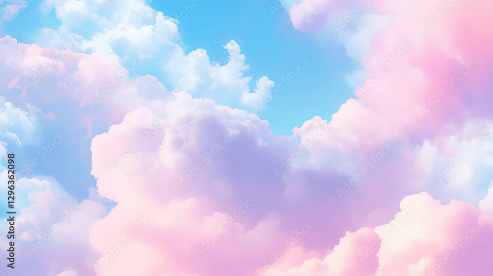 Aufkleber dreamy background of fluffy clouds with soft pastels for relaxation and inspiration
