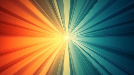 Fototapeta premium Bright yellow orange and blue color burst radiating outwards
