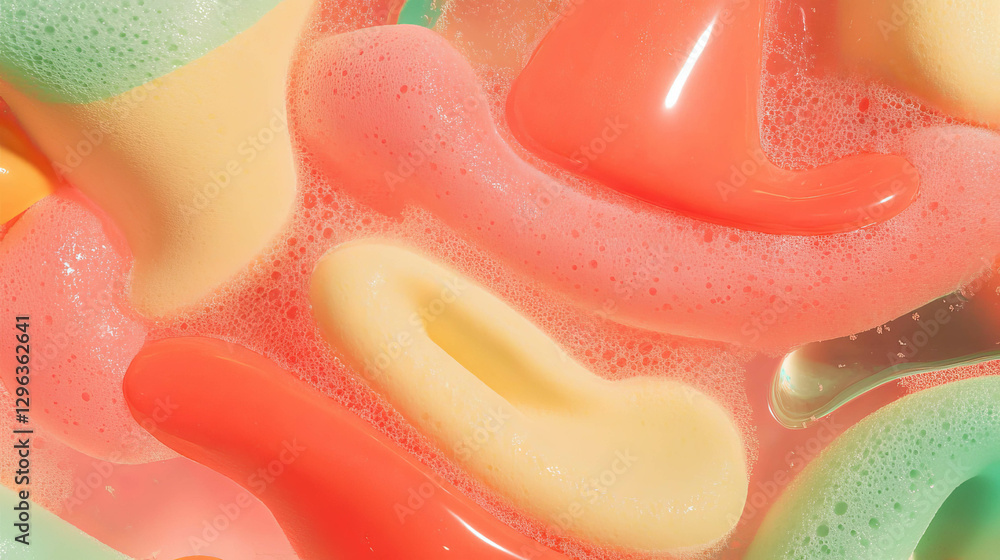 Poster abstract food-themed foam cutout background with soft texture for creative design
