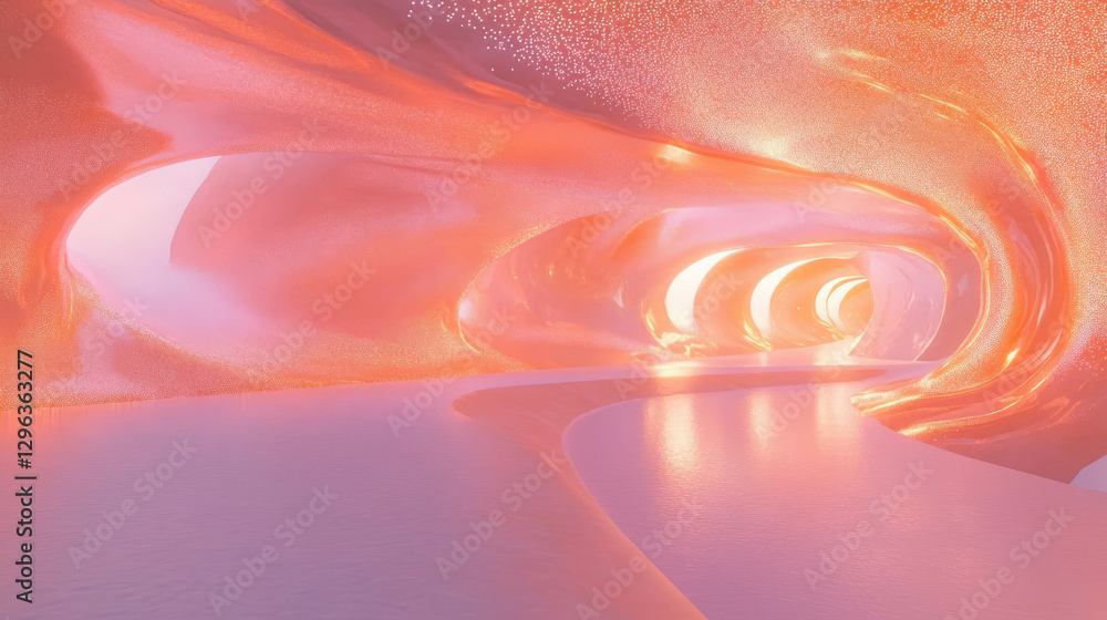 Poster Futuristic architecture with abstract texture and dynamic lighting
