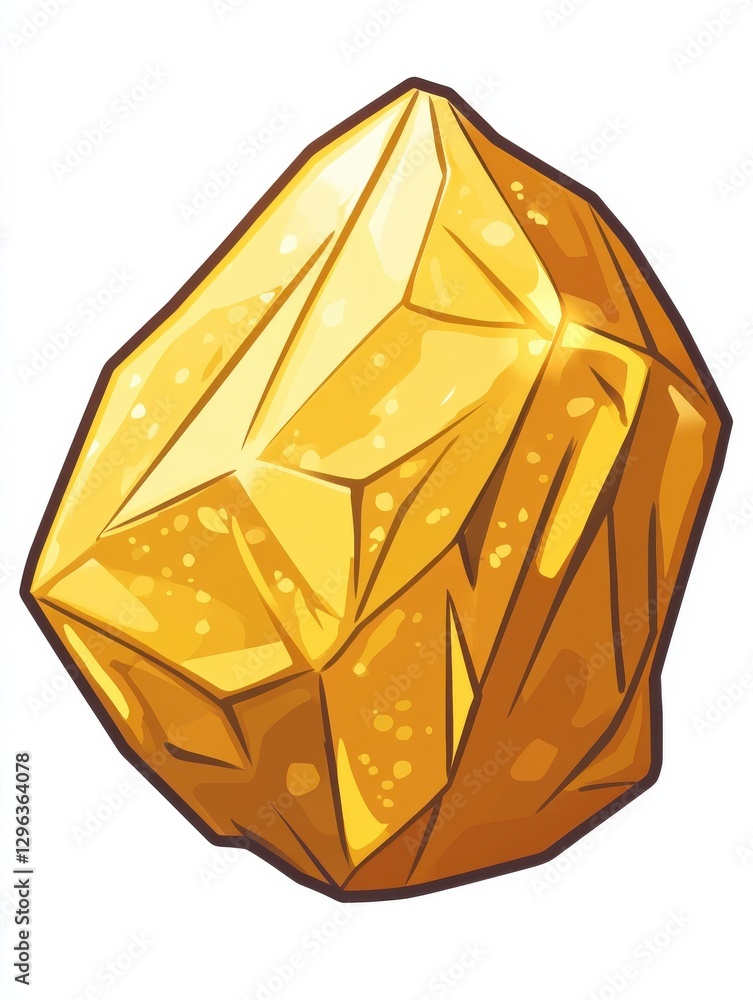 Poster gold nugget vector line icon isolated on white background. gold nugget line icon for infographic, we