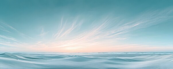 Wide frozen tundra stretches beneath pale sky and clouds