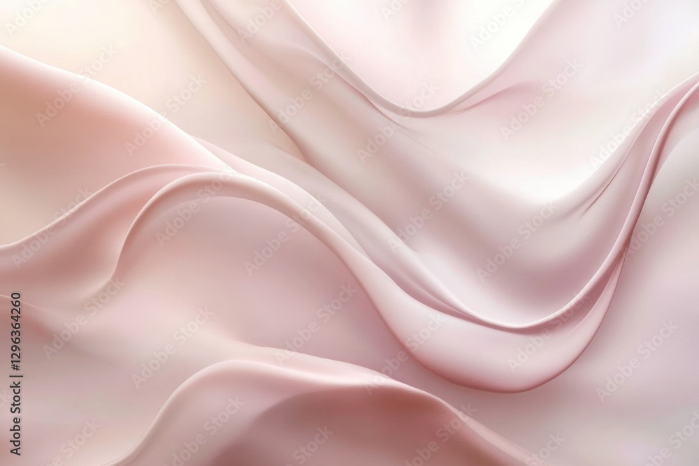 Poster soft pastel fabric draping gracefully under natural light in a serene setting. generative ai