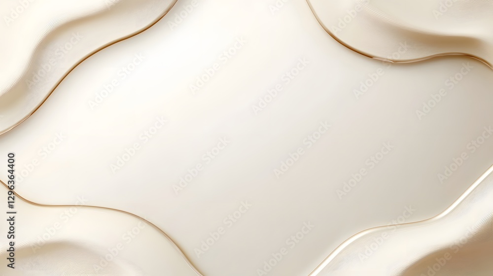 Poster delicate fabric with curved edges forms an elegant frame