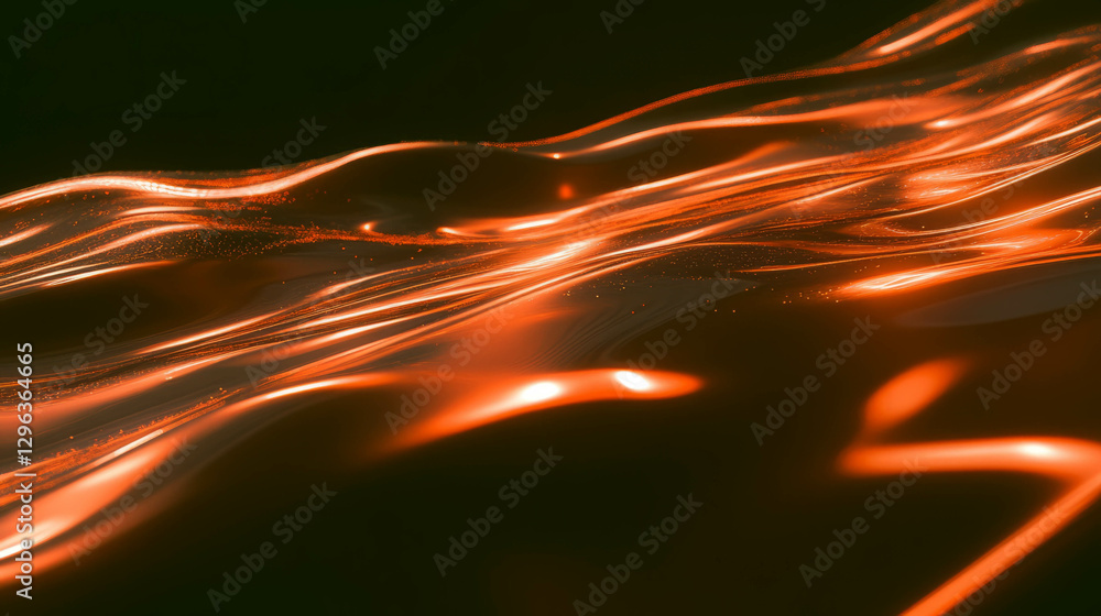 Leinwandbilder glowing data streams and flowing lines for technology background design