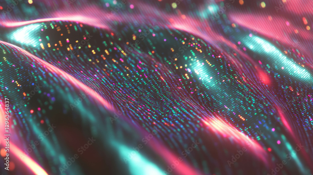 Poster futuristic digital code texture with glowing flowing lights for technology background