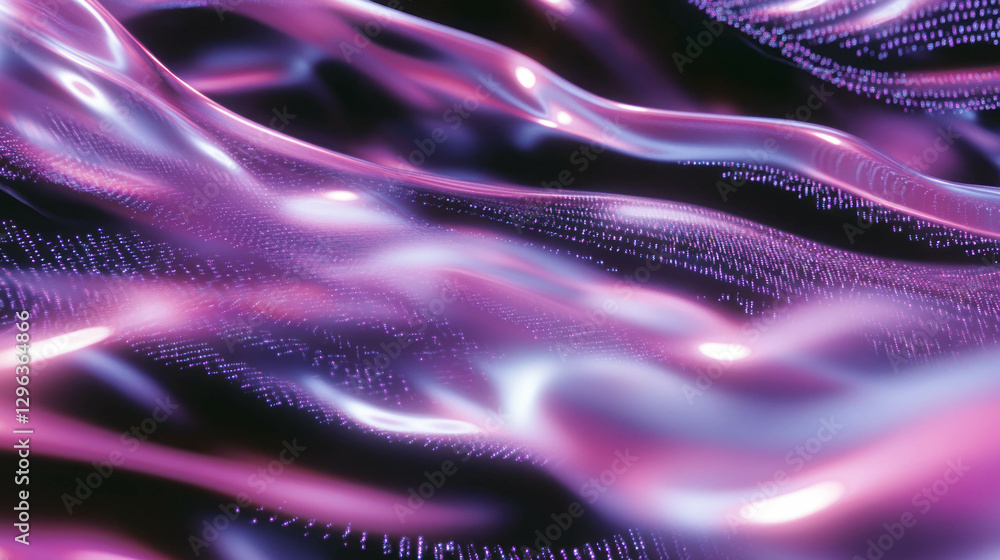 Poster Futuristic digital code background with glowing fluid texture design for tech innovations