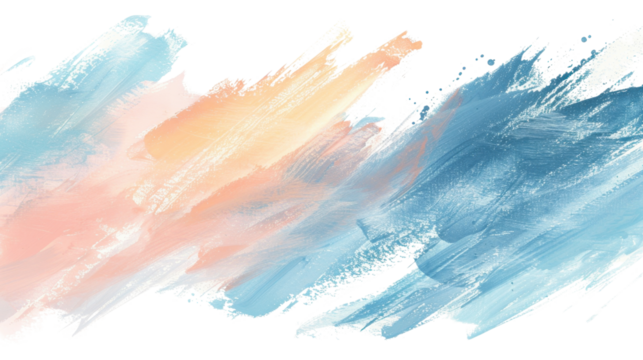 Colorful brush strokes creating an abstract background with transparent checkered pattern