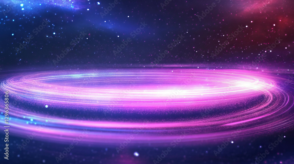 Aufkleber cosmic light swirls and sparkling particles in a vibrant space scene