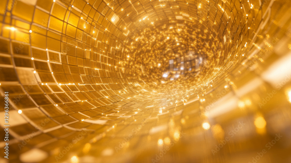 Poster shimmering gold mosaic texture with intricate small tiles for luxurious background design