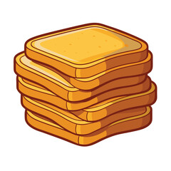 Stack of Toast Slices Illustration