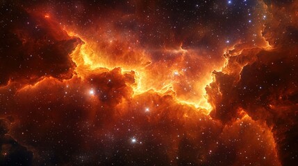 Fototapeta premium Fiery Nebulae in Deep Space