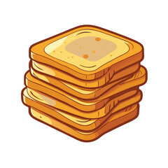 Stack of Toast Slices Illustration
