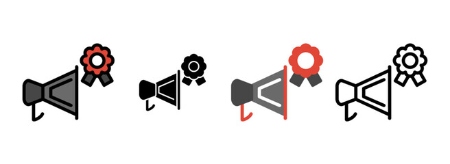 Set of Brand Awareness Icon Line, Line Filled, Glyph, Flat Icons