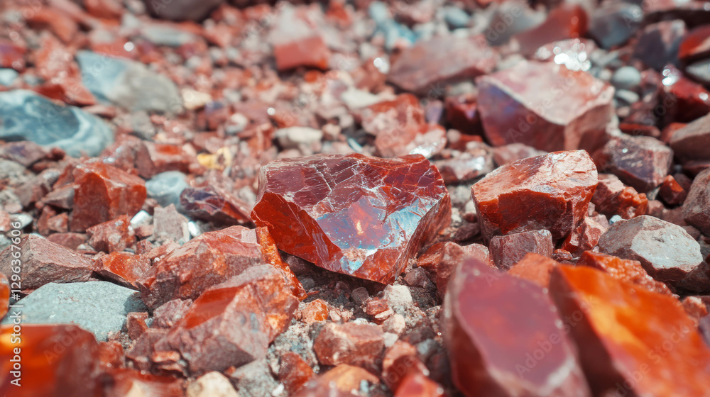 Poster vibrant quartzite texture and red stones background for design