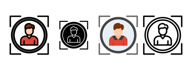 Set of Geographic Targeting Icon Line, Line Filled, Glyph, Flat Icons