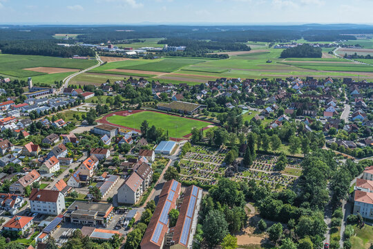 Die Gemeinde Neuendettelsau in der Metropolregion N&uuml;rnberg im Luftbild