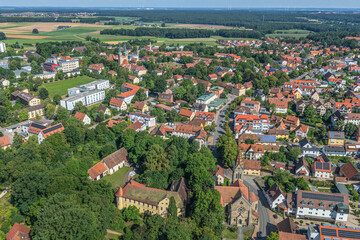 Blick auf das mittelfränkische Neuendettelsau im Kreis Ansbach