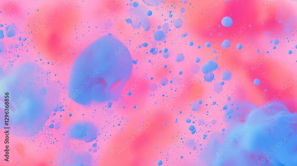 Poster Abstract ink blot background with splatter patterns in vibrant colors
