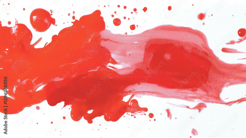 Poster abstract red ink blot background with dynamic stains for creative design projects