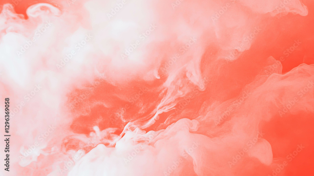 Poster abstract ink blot background with dry brush effect in vivid red and white for creative design