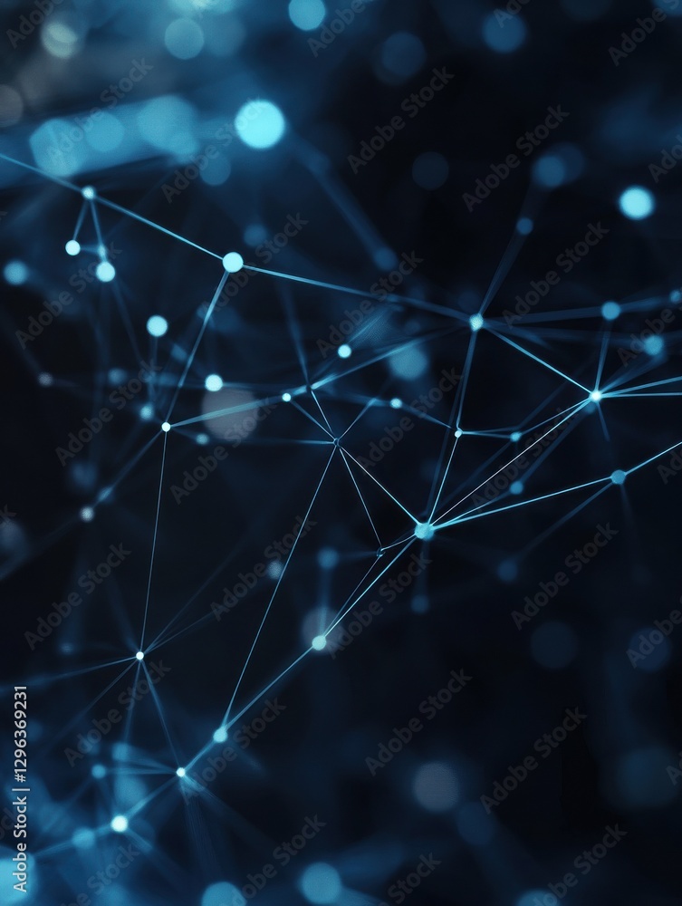 Poster abstract technology background. polygonal with connecting dots and lines. data and technology concep