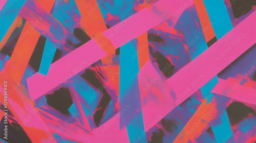 Aufkleber Vibrant abstract background with intersecting geometric lines and dynamic colors