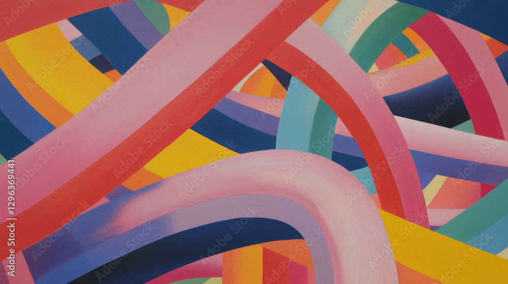 Poster Colorful abstract intersecting lines art for modern design projects
