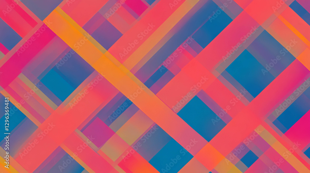 Aufkleber Vibrant abstract background with intersecting colorful lines for modern design