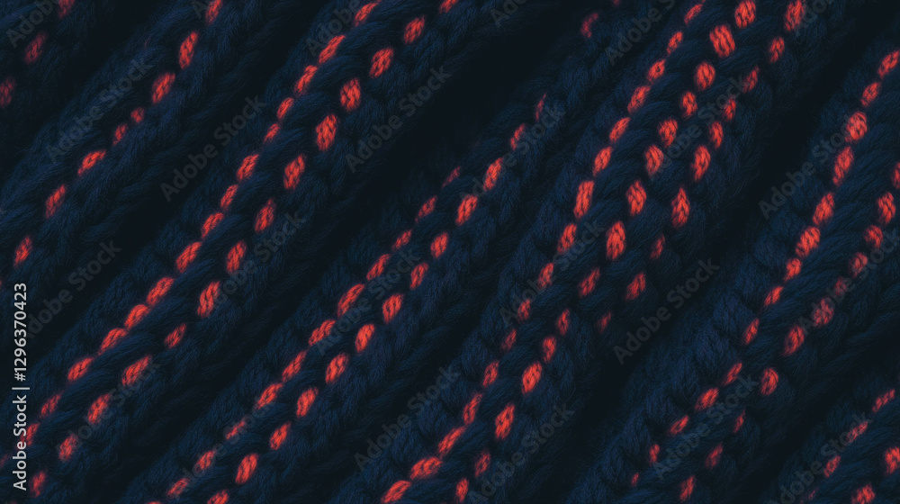 Poster cozy ribbed knit texture background with intertwined wool pattern for design