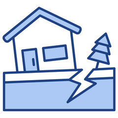 Natural Disasters Blue Icon