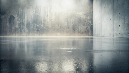 Reflective Polished Concrete Floor in a Modern Industrial Setting with Textured Walls