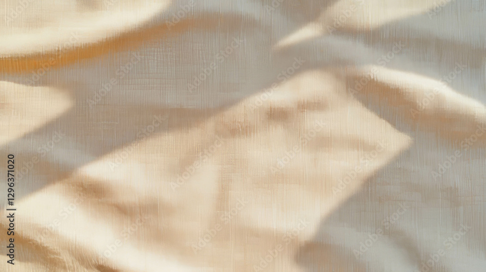 Poster soft light beige fabric texture background for interior design and textile projects