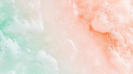 Fototapeta premium A soft pastel gradient background blending light pink, peach, and mint green hues, ideal for gentle and elegant designs.