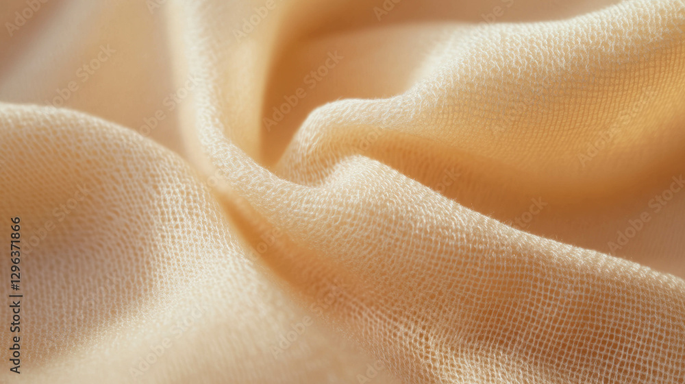 Poster elegant light beige woven fabric texture for design and background concepts